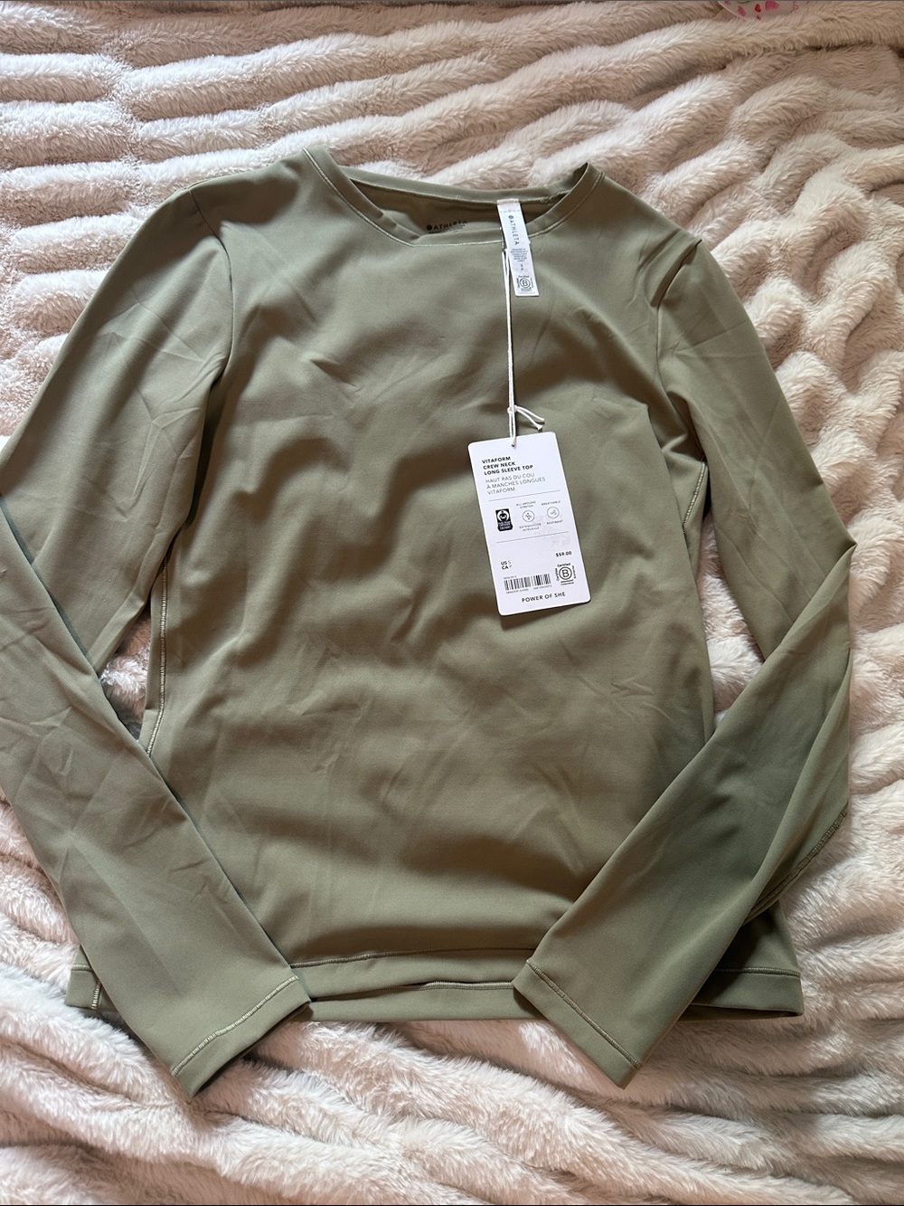 Athleta NWT VITAFORM CREW NECK LONG SLEEVE TOP SMALL